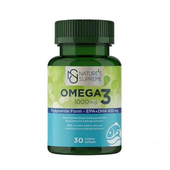 Nature's Supreme Omega 3 Fish Oil 1000 mg 30 Softgels