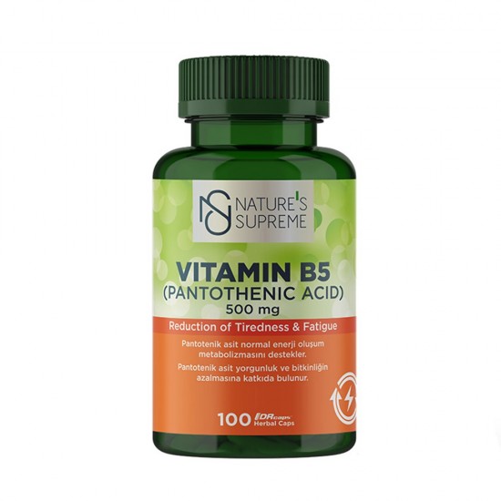 Nature's Supreme Vitamin B5 (Pantothenic Acid) 100 Capsules