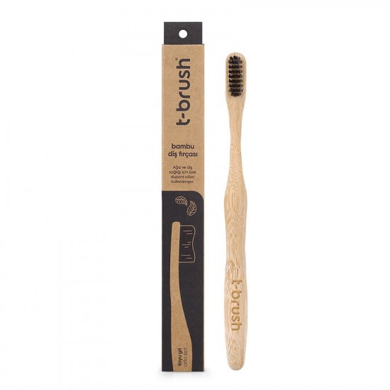 T-Brush Bamboo Toothbrush - Dark Grey