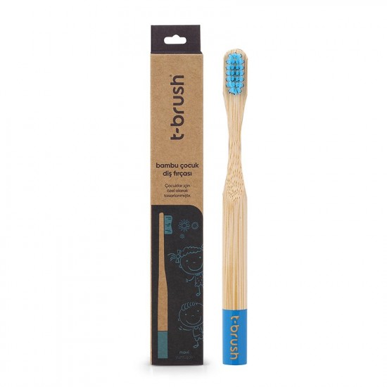 T-Brush Bamboo Toothbrush For Kids - Blue