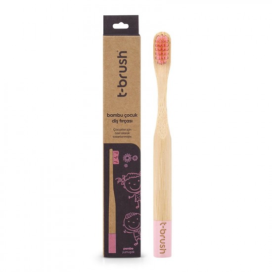 T-Brush Bamboo Toothbrush For Kids - Pink