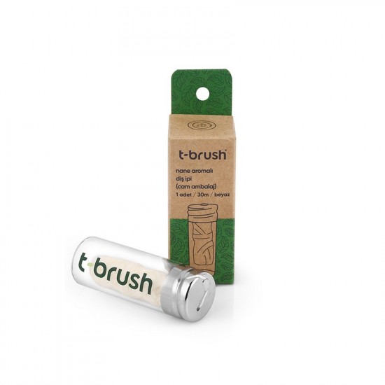 T-Brush Glass Bottle Mint-Flovered Dental Floss