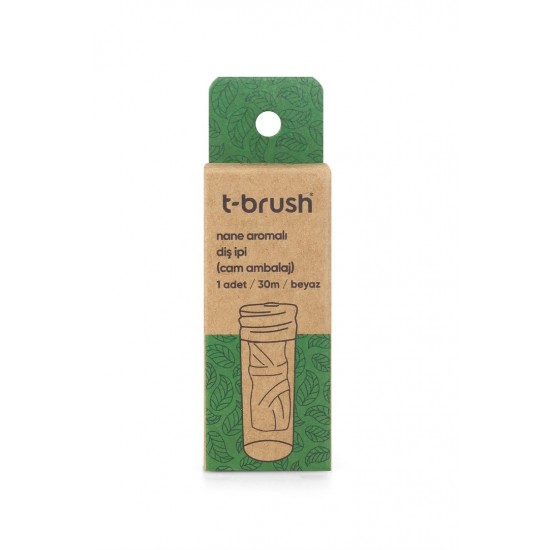 T-Brush Glass Bottle Mint-Flovered Dental Floss