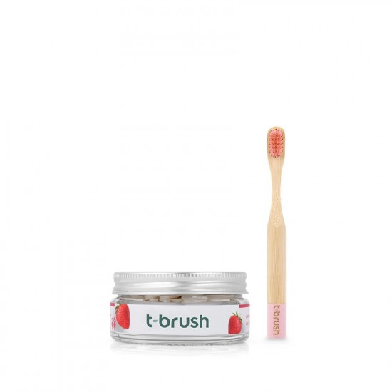 T-Brush Natural Tooth Care Set for Kids - Pink