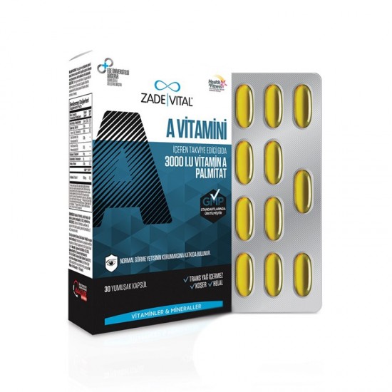 Zade Vital Vitamin A 3000 IU 30 Capsules