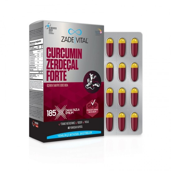 Zade Vital Curcumin Turmeric Forte 1000mg 40 Capsules